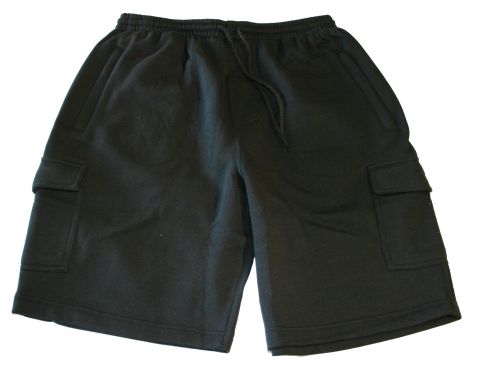 Espionage - Jersey Cargo Jogg Shorts Sort + Koksgrå billede 2